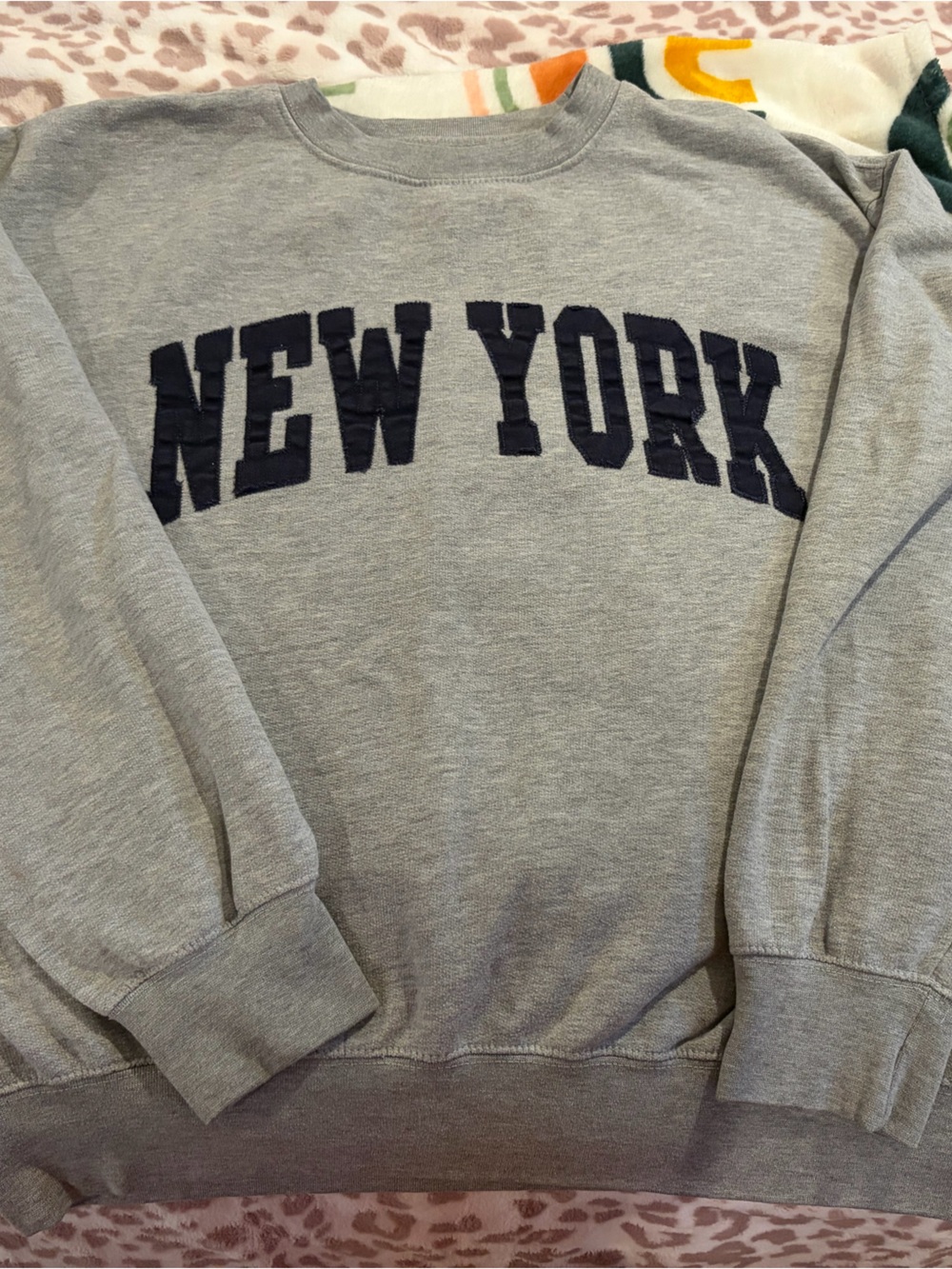 Gray "New York" Crewneck Sweater
